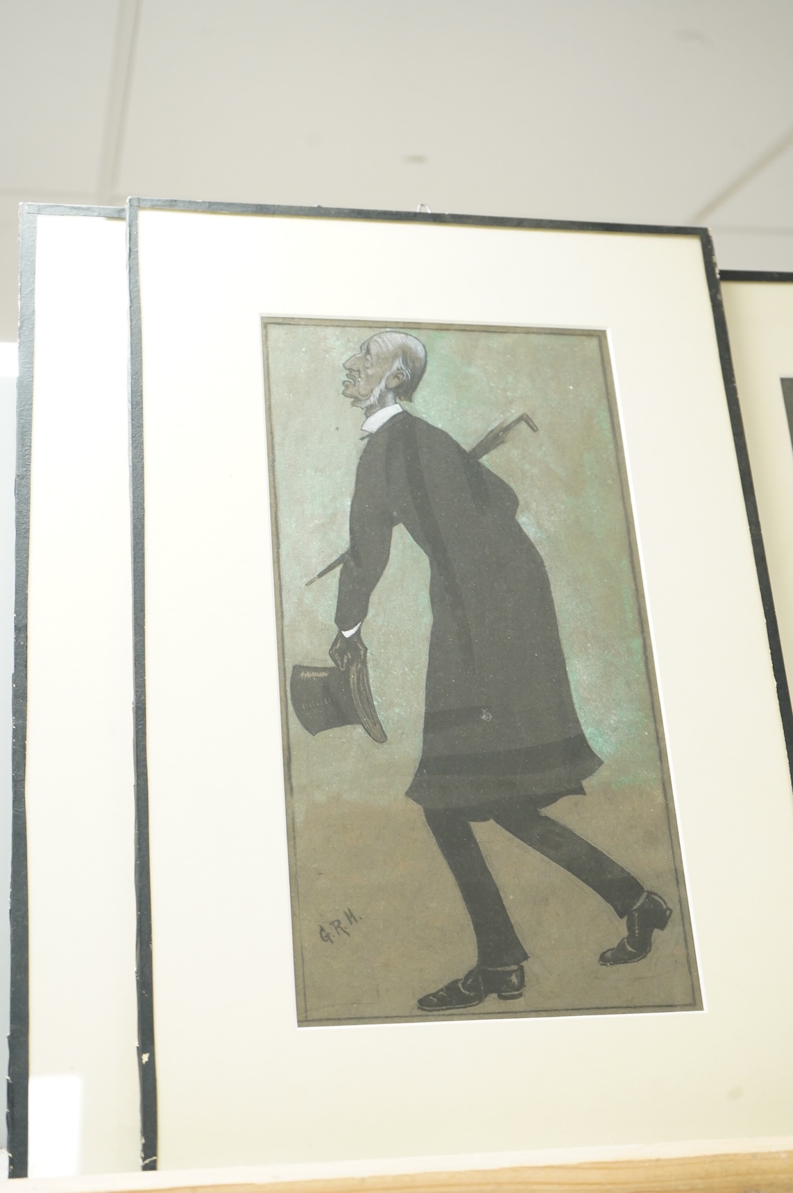George Roland Halkett (1856-1918), Five original caricatures for Pall Mall magazine, each signed or initialled, largest 30 x 20cm